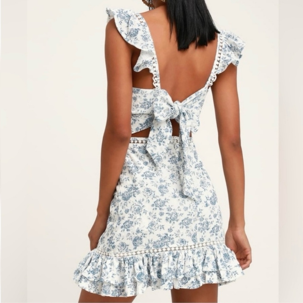 Floral Ruffle Mini Dress - Picture 2 of 8